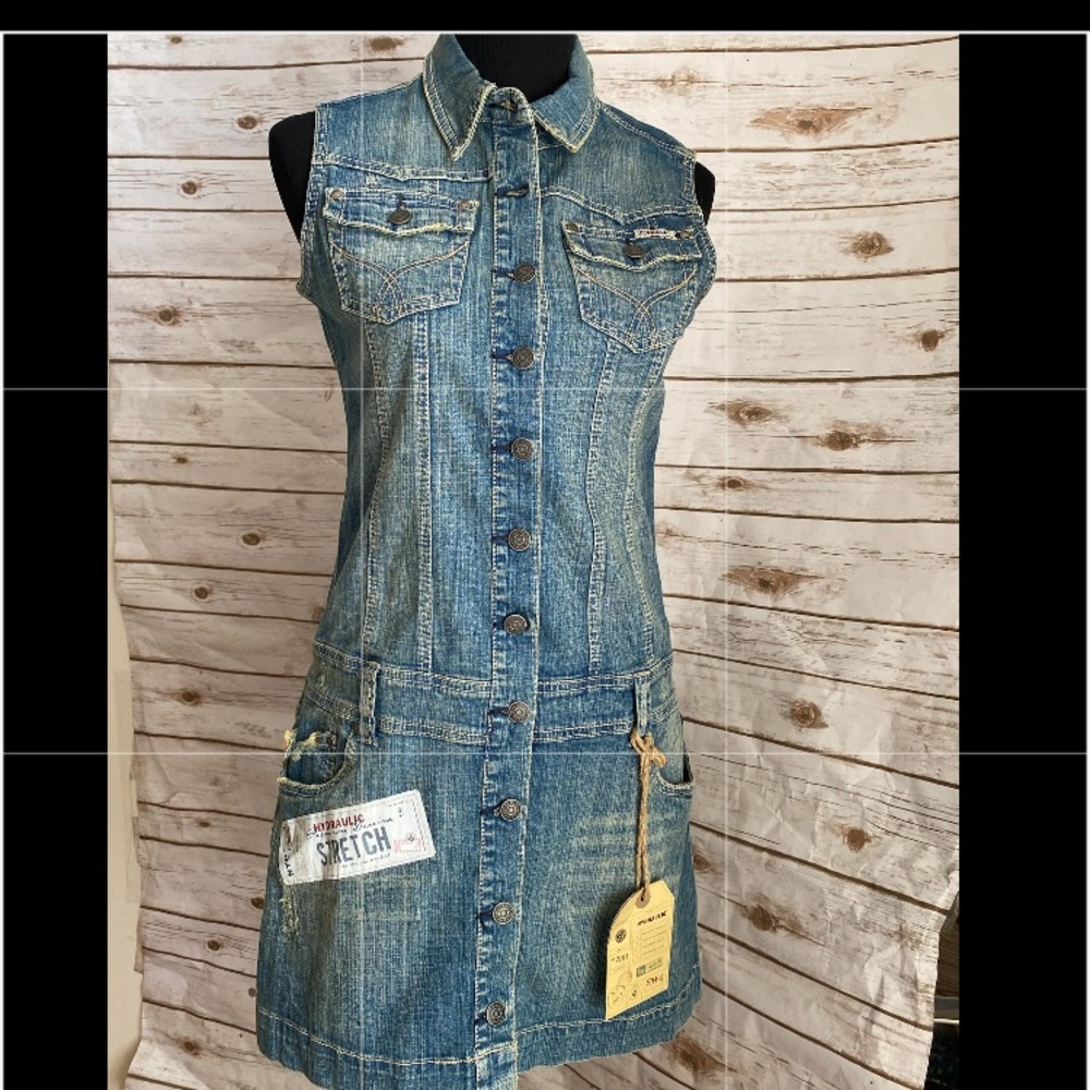 NEW Hydraulic Premium NYC Denim stretch JEAN DRESS